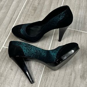 Shoes of Prey Platform Leather Suede High Heels Size 14W